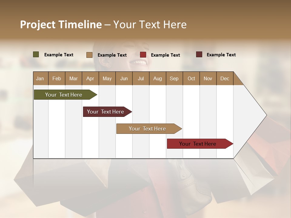 Girl After Shopping PowerPoint Template