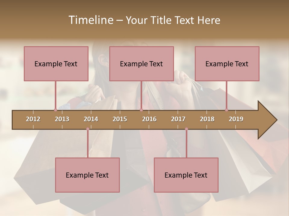 Girl After Shopping PowerPoint Template