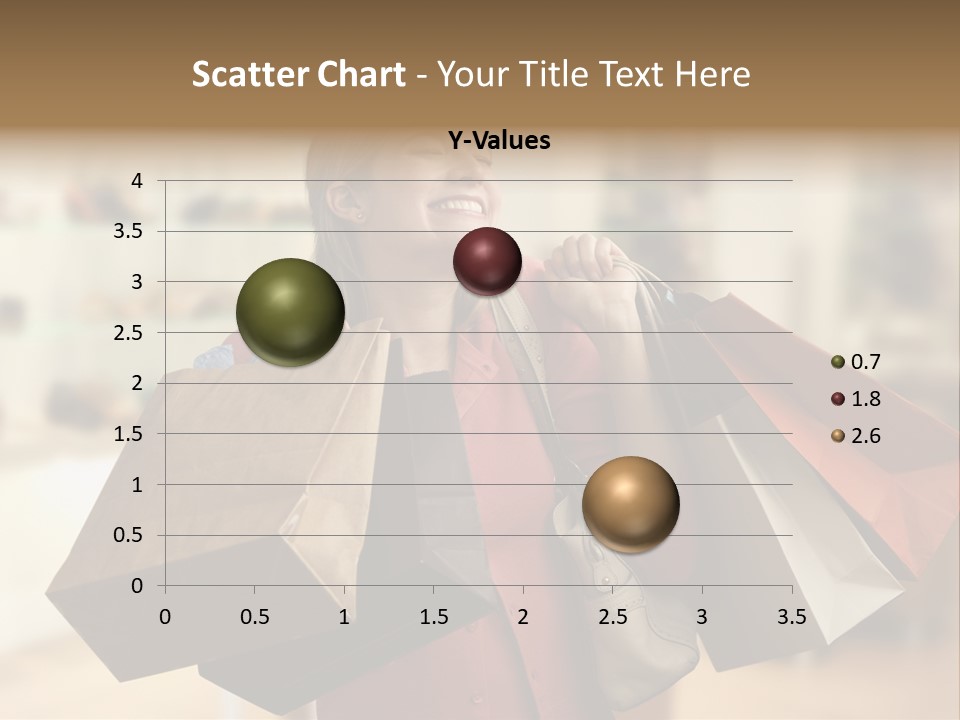 Girl After Shopping PowerPoint Template