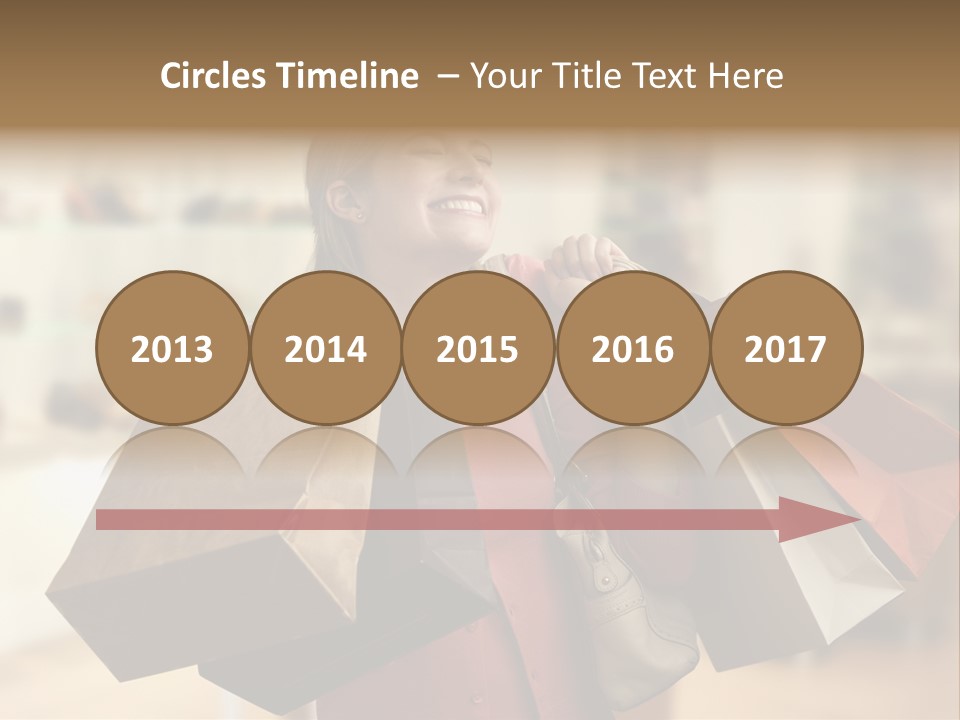 Girl After Shopping PowerPoint Template