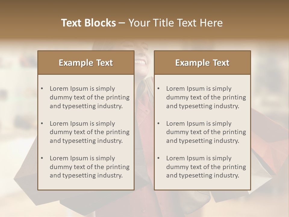 Girl After Shopping PowerPoint Template