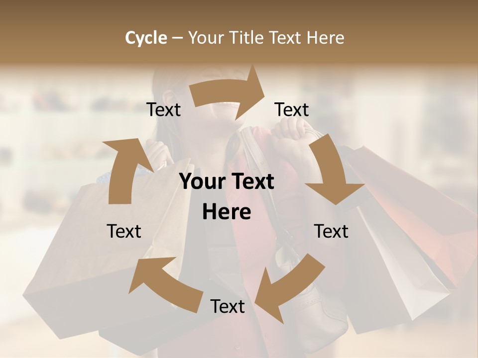 Girl After Shopping PowerPoint Template