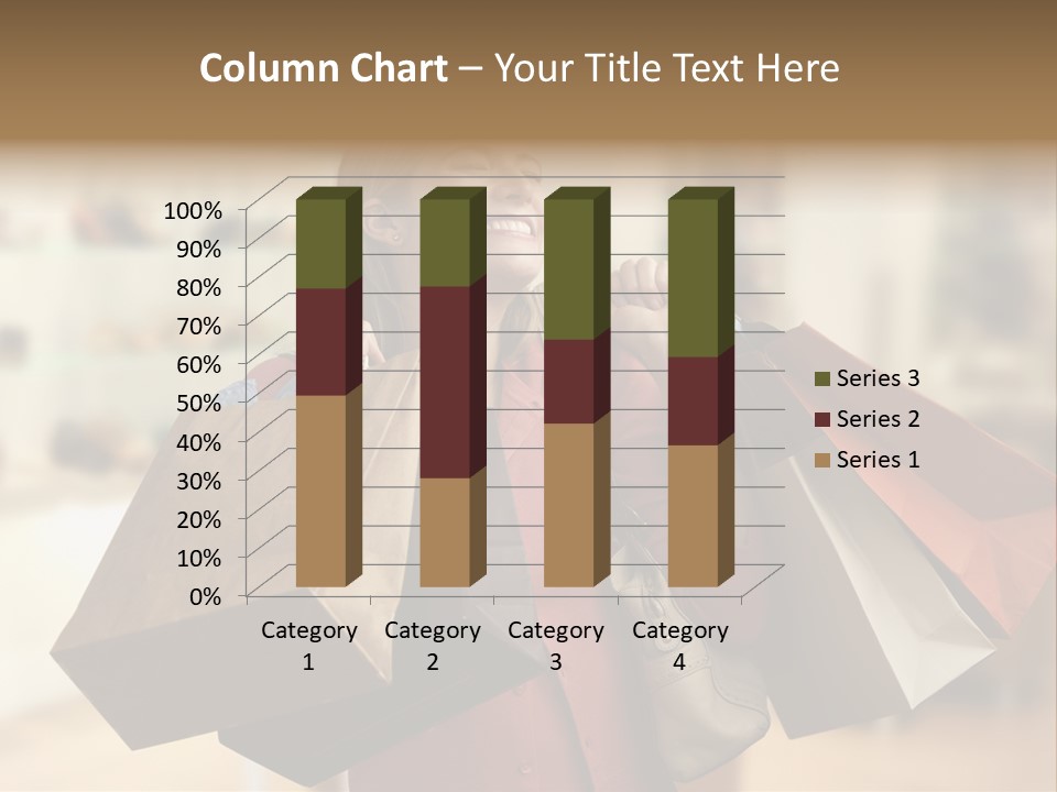 Girl After Shopping PowerPoint Template