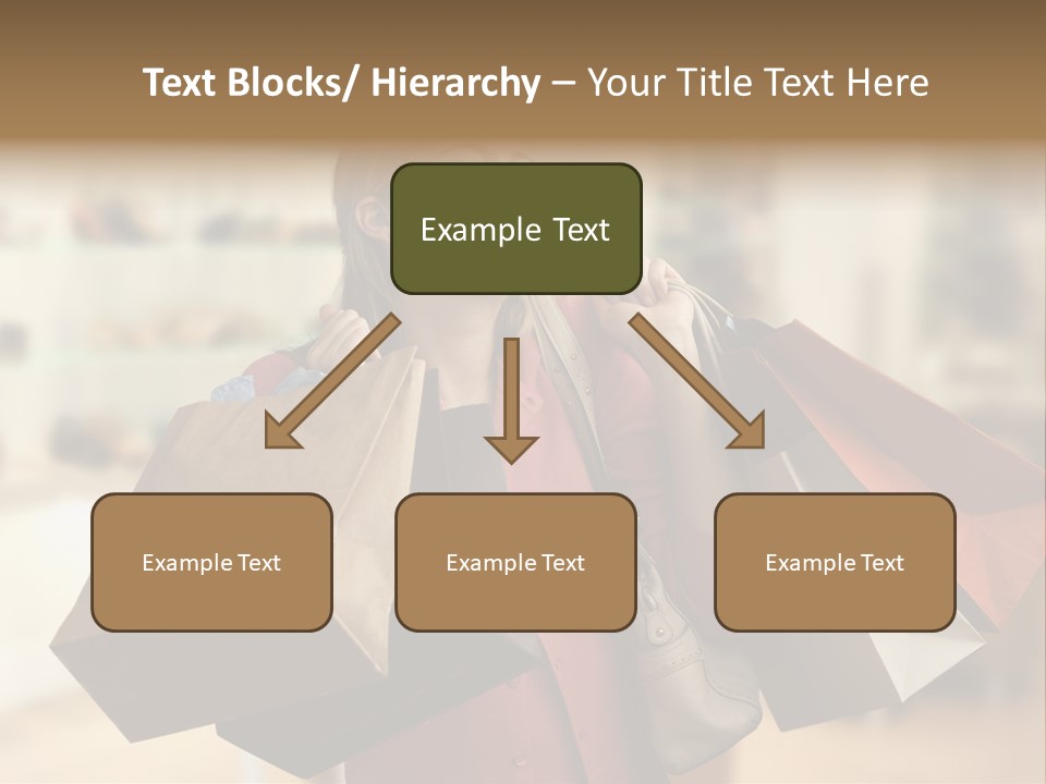 Girl After Shopping PowerPoint Template