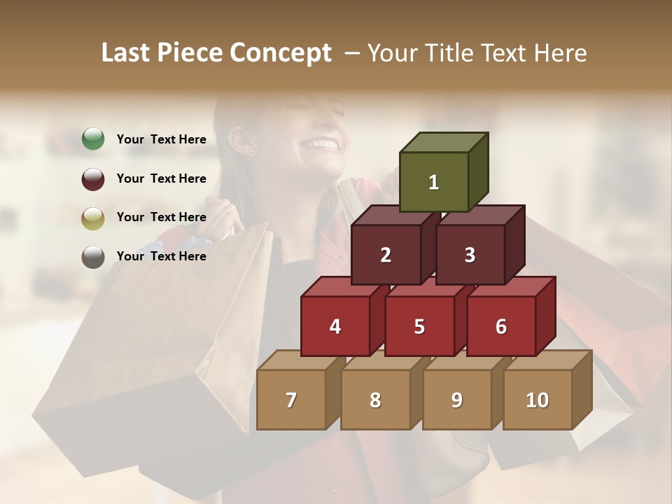 Girl After Shopping PowerPoint Template