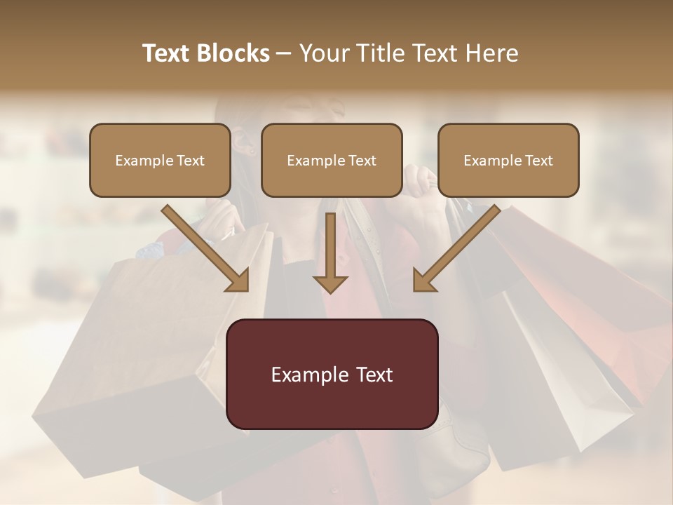 Girl After Shopping PowerPoint Template