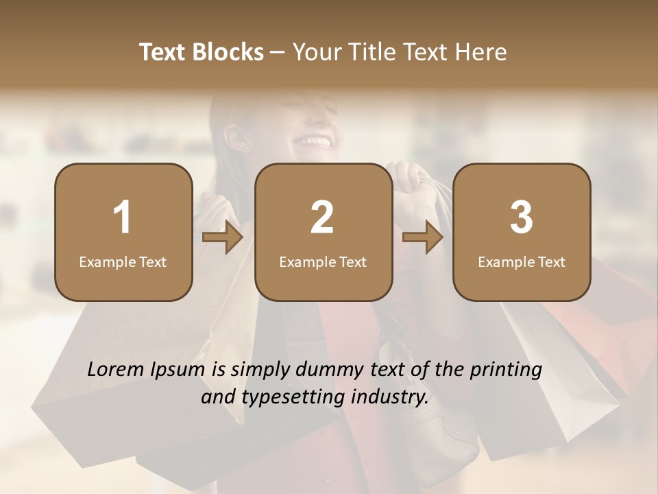 Girl After Shopping PowerPoint Template