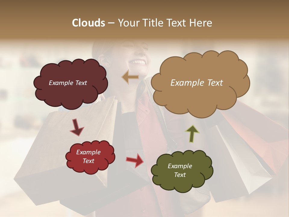 Girl After Shopping PowerPoint Template