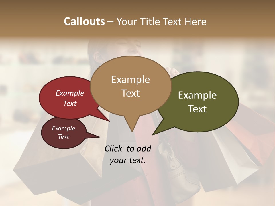 Girl After Shopping PowerPoint Template