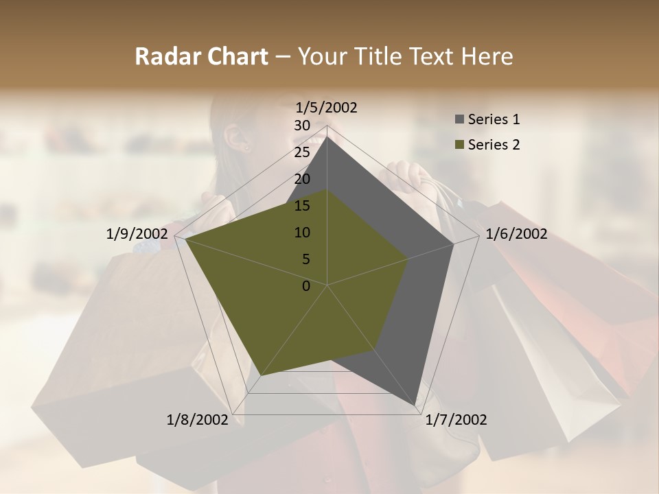 Girl After Shopping PowerPoint Template