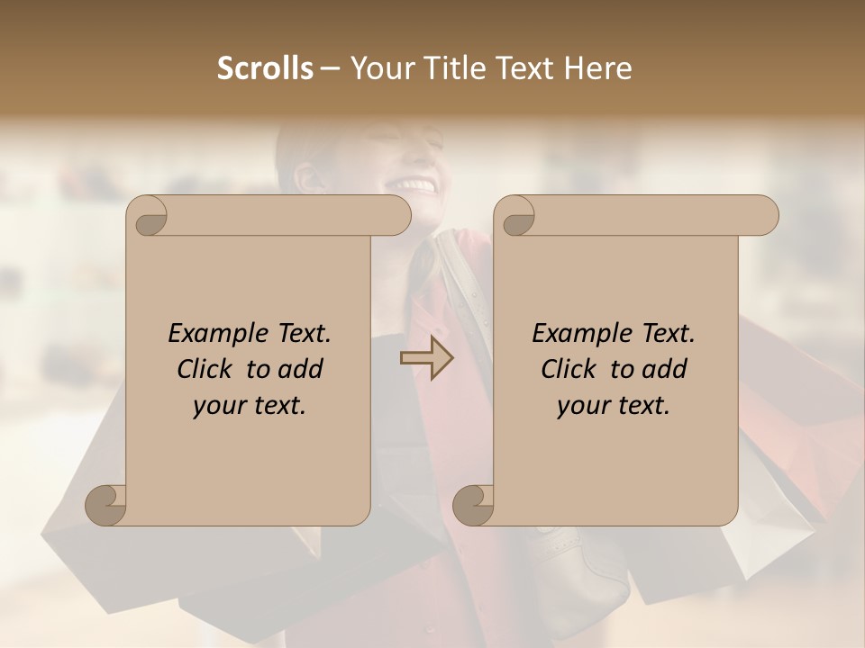 Girl After Shopping PowerPoint Template