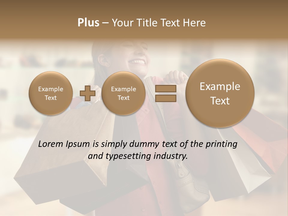 Girl After Shopping PowerPoint Template