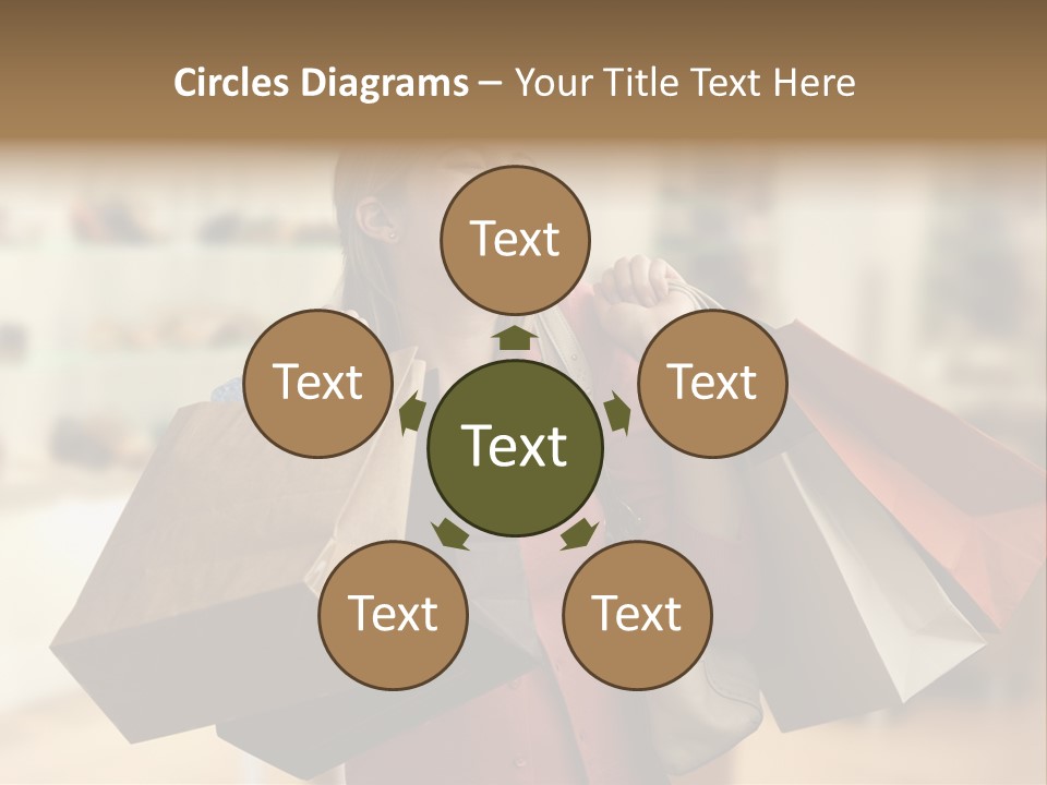 Girl After Shopping PowerPoint Template