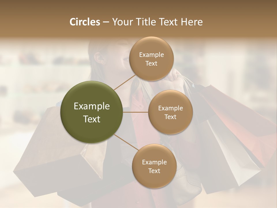 Girl After Shopping PowerPoint Template