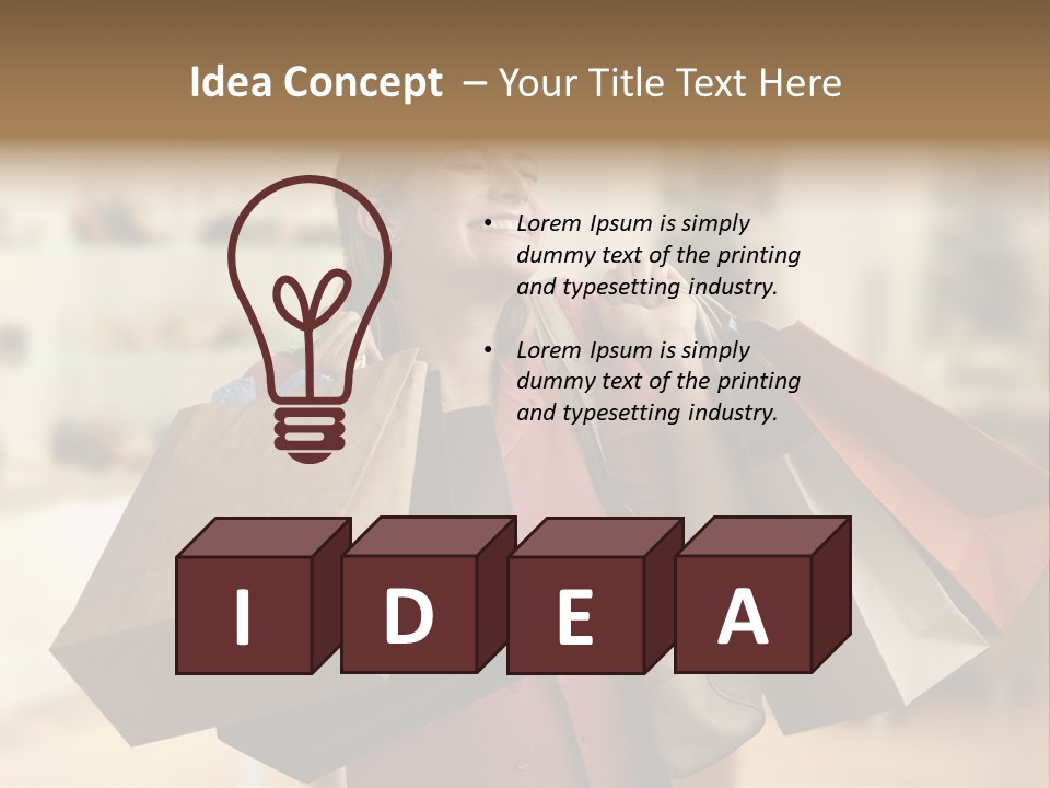 Girl After Shopping PowerPoint Template