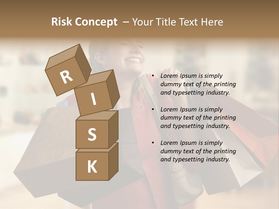 Girl After Shopping PowerPoint Template