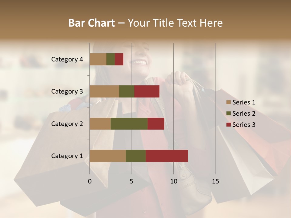 Girl After Shopping PowerPoint Template