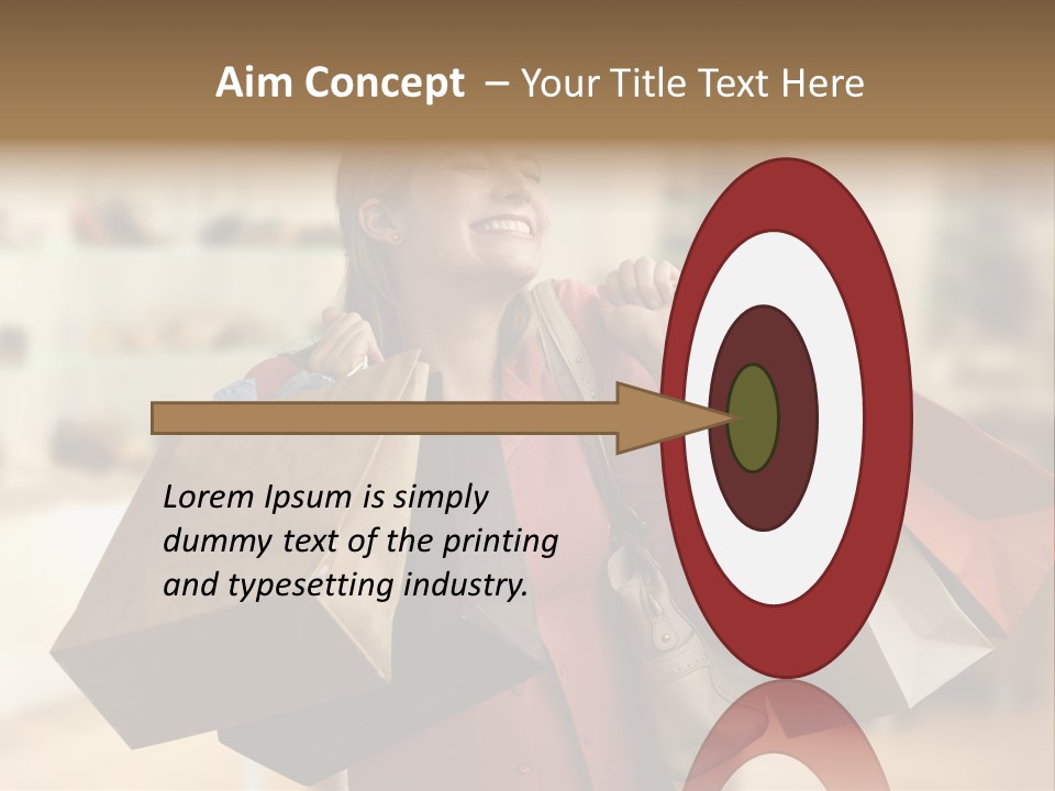 Girl After Shopping PowerPoint Template