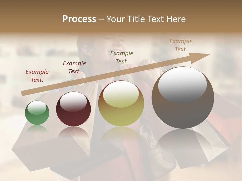 Girl After Shopping PowerPoint Template