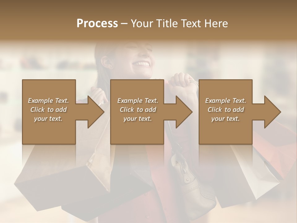 Girl After Shopping PowerPoint Template