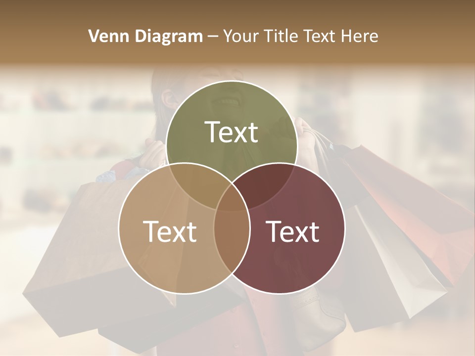 Girl After Shopping PowerPoint Template