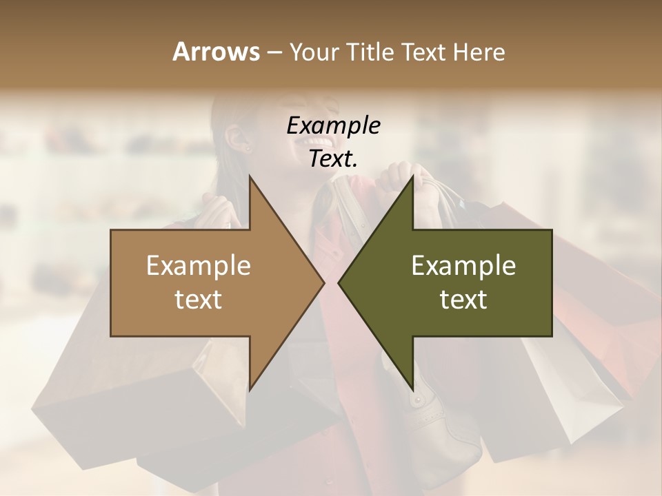 Girl After Shopping PowerPoint Template