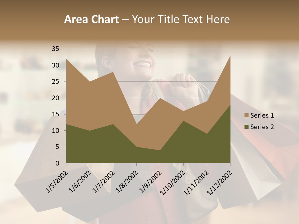 Girl After Shopping PowerPoint Template