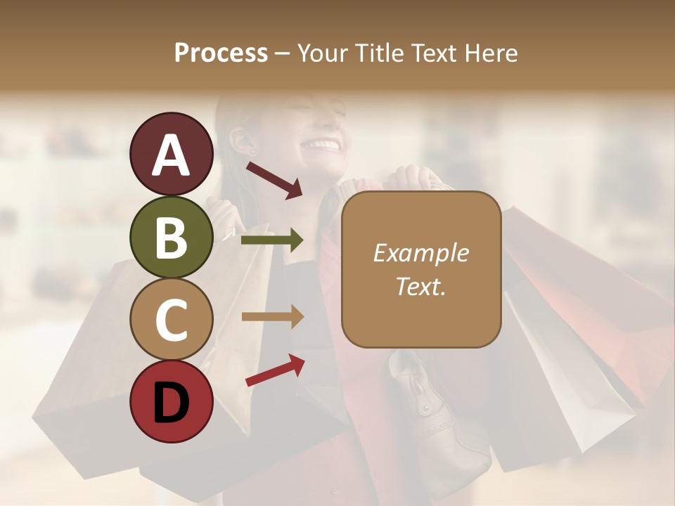 Girl After Shopping PowerPoint Template