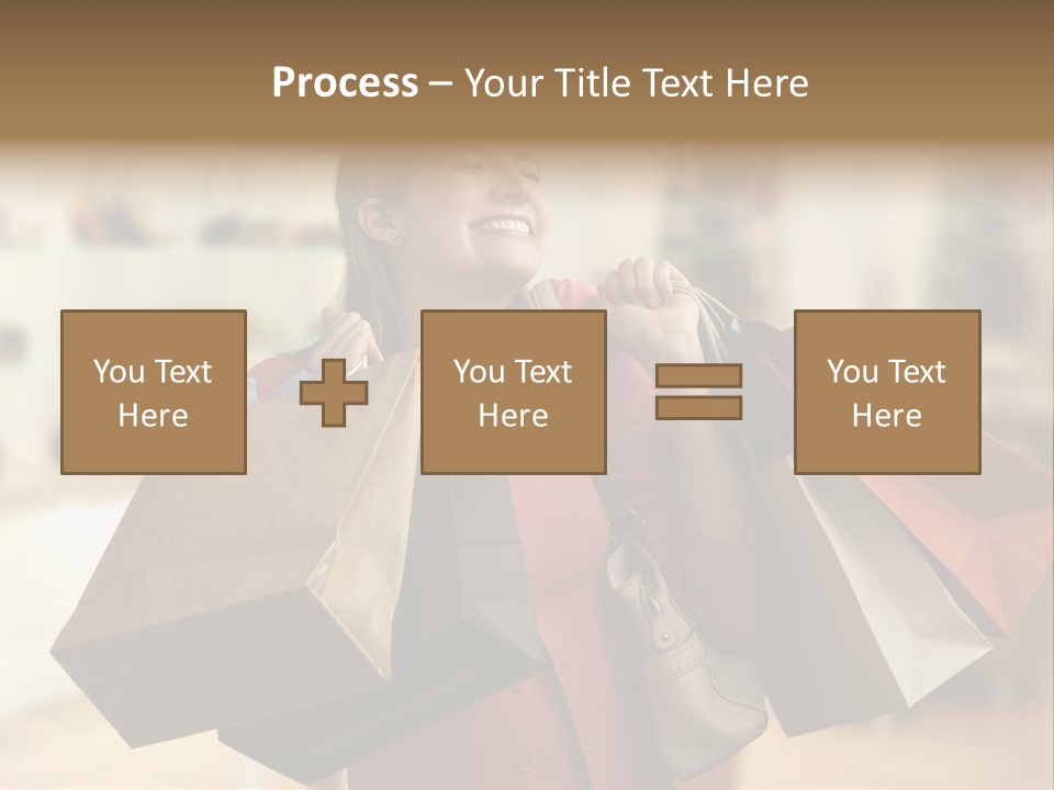 Girl After Shopping PowerPoint Template