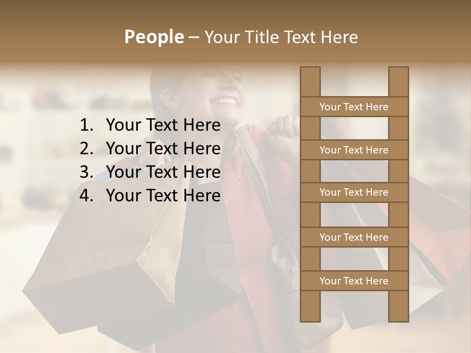 Girl After Shopping PowerPoint Template