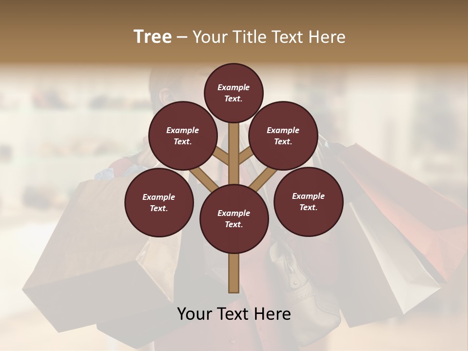 Girl After Shopping PowerPoint Template