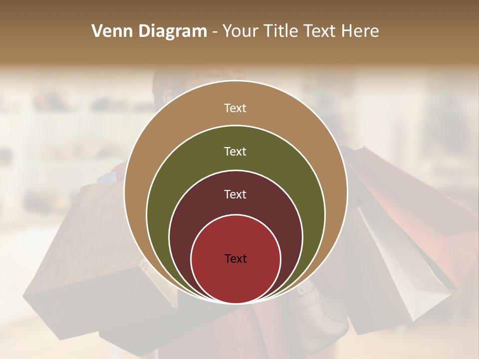 Girl After Shopping PowerPoint Template