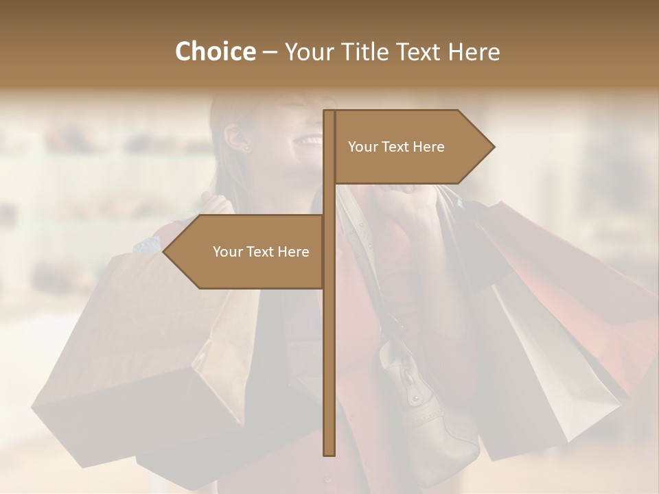 Girl After Shopping PowerPoint Template