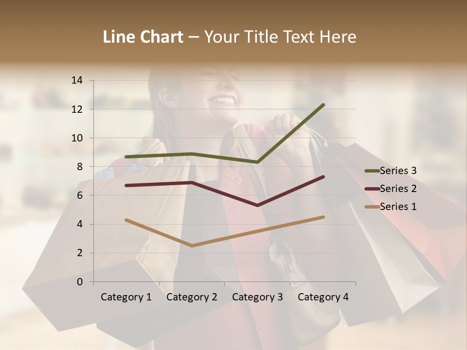 Girl After Shopping PowerPoint Template