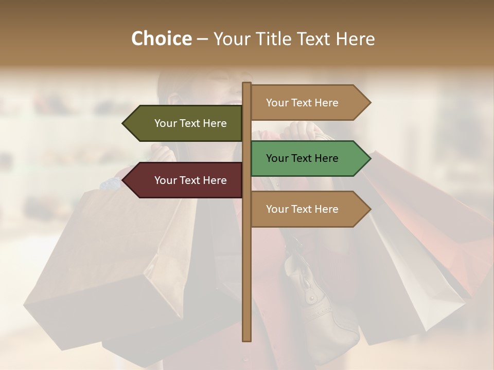 Girl After Shopping PowerPoint Template