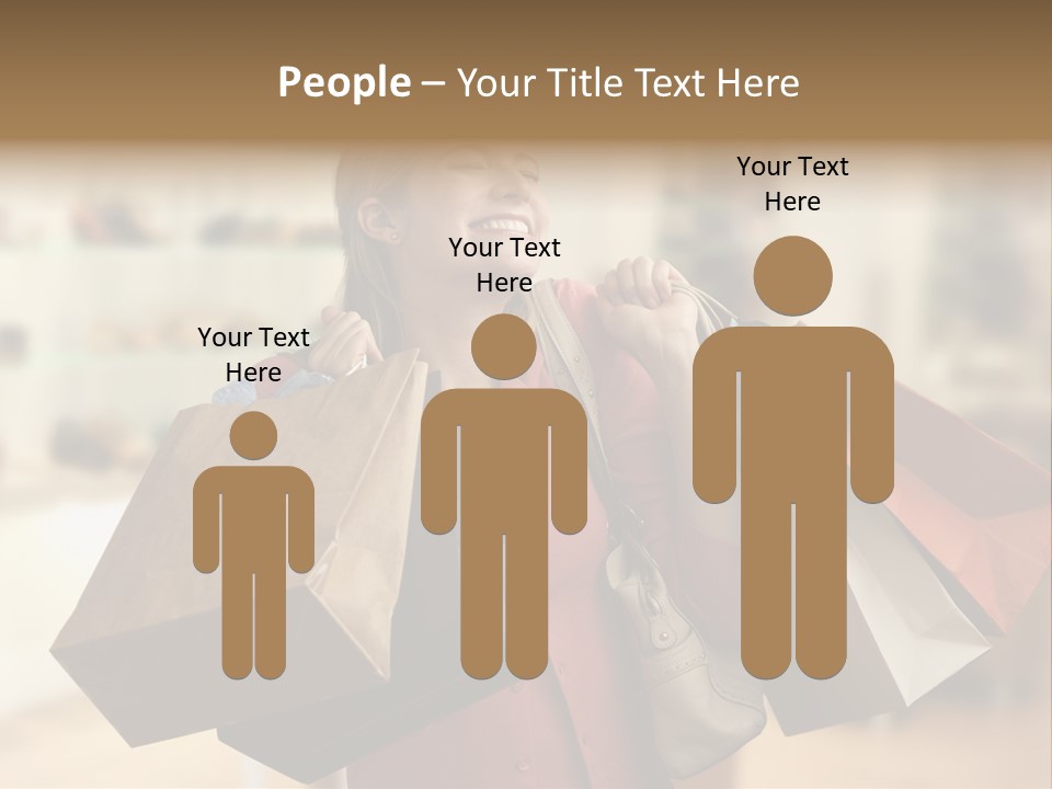 Girl After Shopping PowerPoint Template