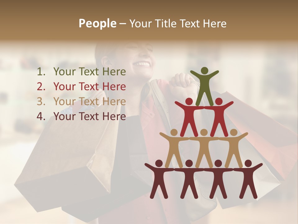 Girl After Shopping PowerPoint Template