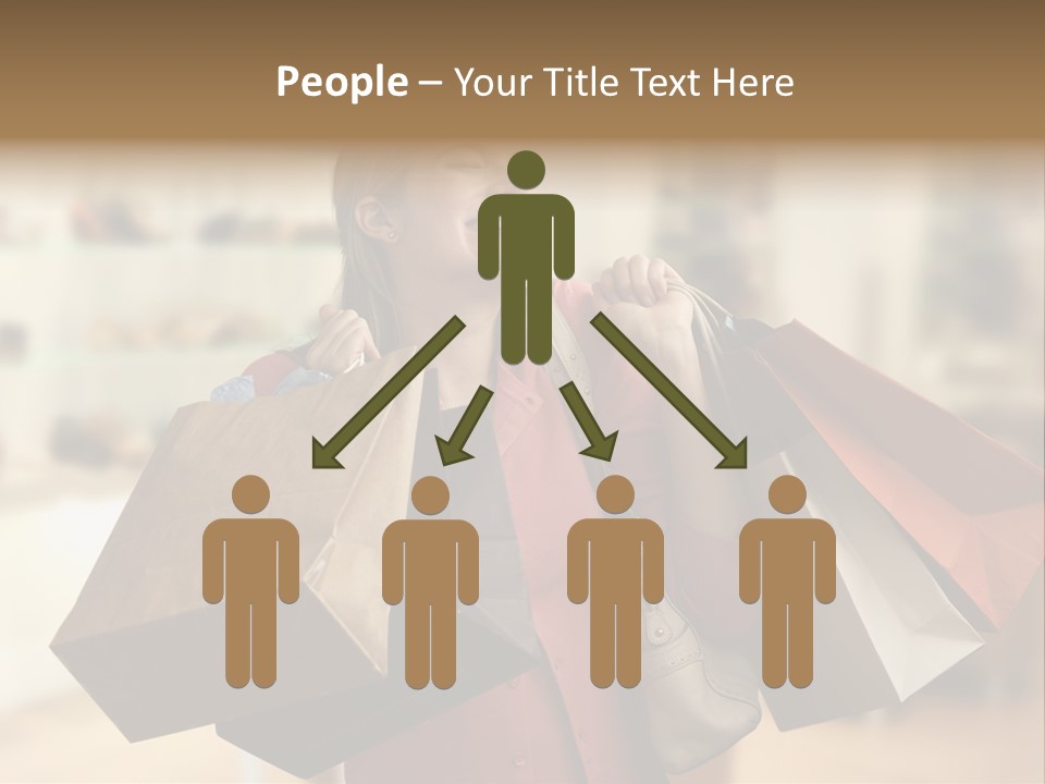 Girl After Shopping PowerPoint Template