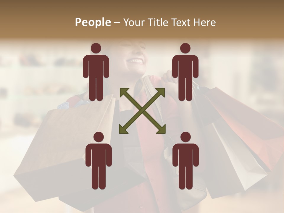 Girl After Shopping PowerPoint Template