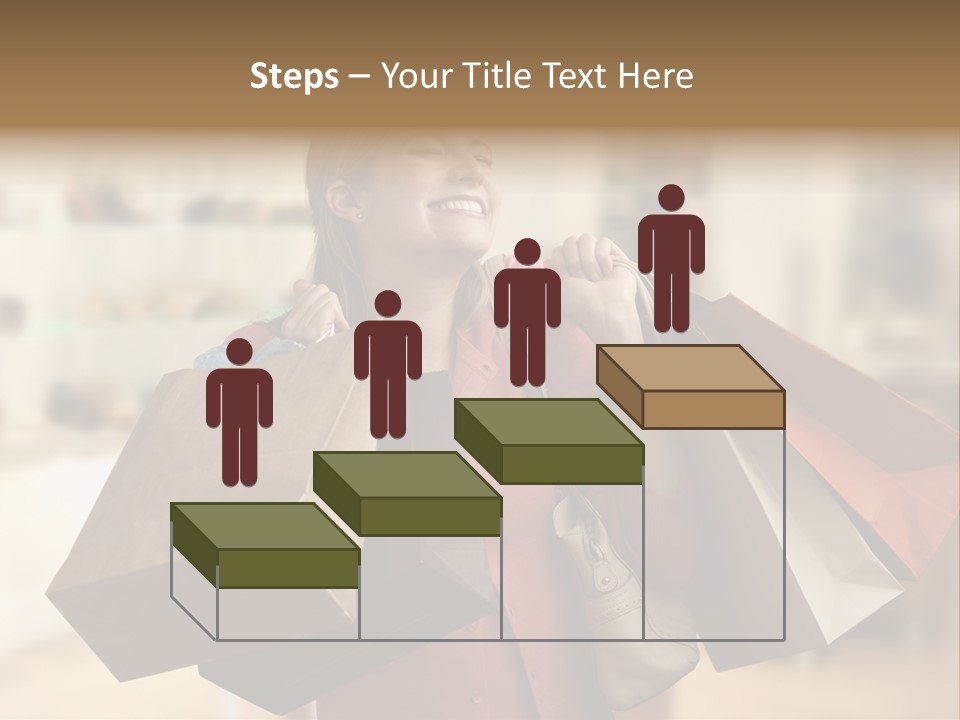 Girl After Shopping PowerPoint Template