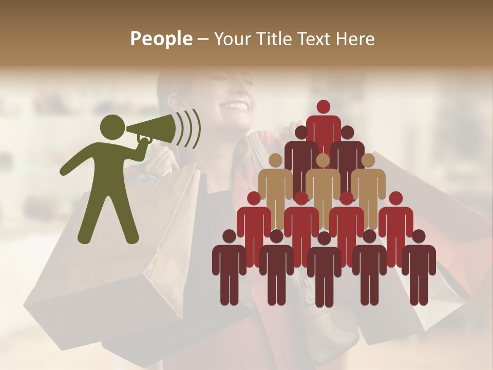 Girl After Shopping PowerPoint Template