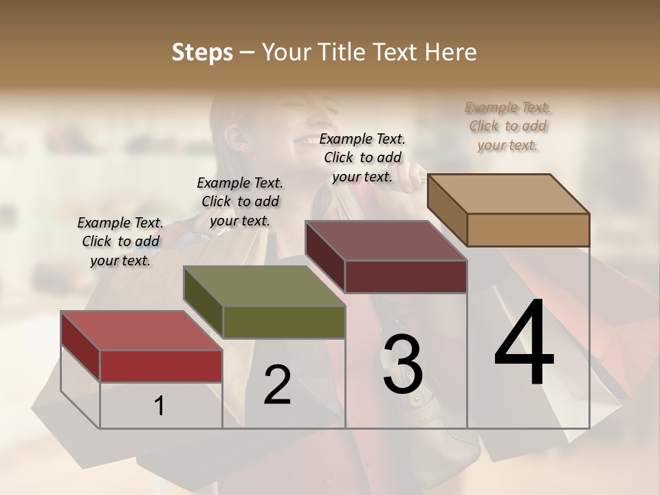 Girl After Shopping PowerPoint Template