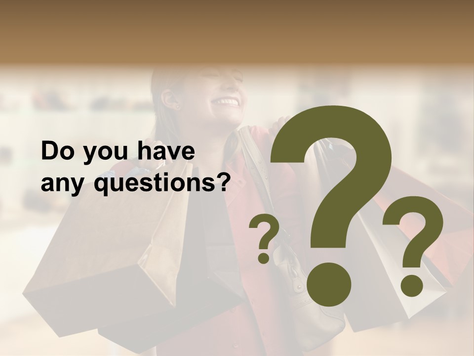 Girl After Shopping PowerPoint Template