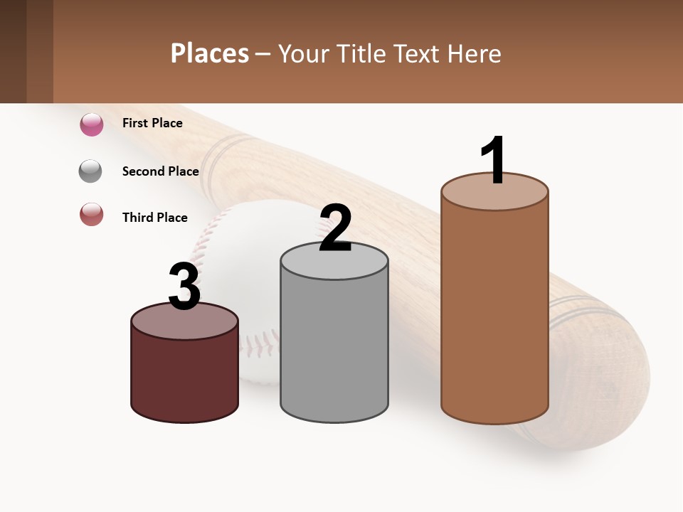 Baseball Bat With Ball PowerPoint Template