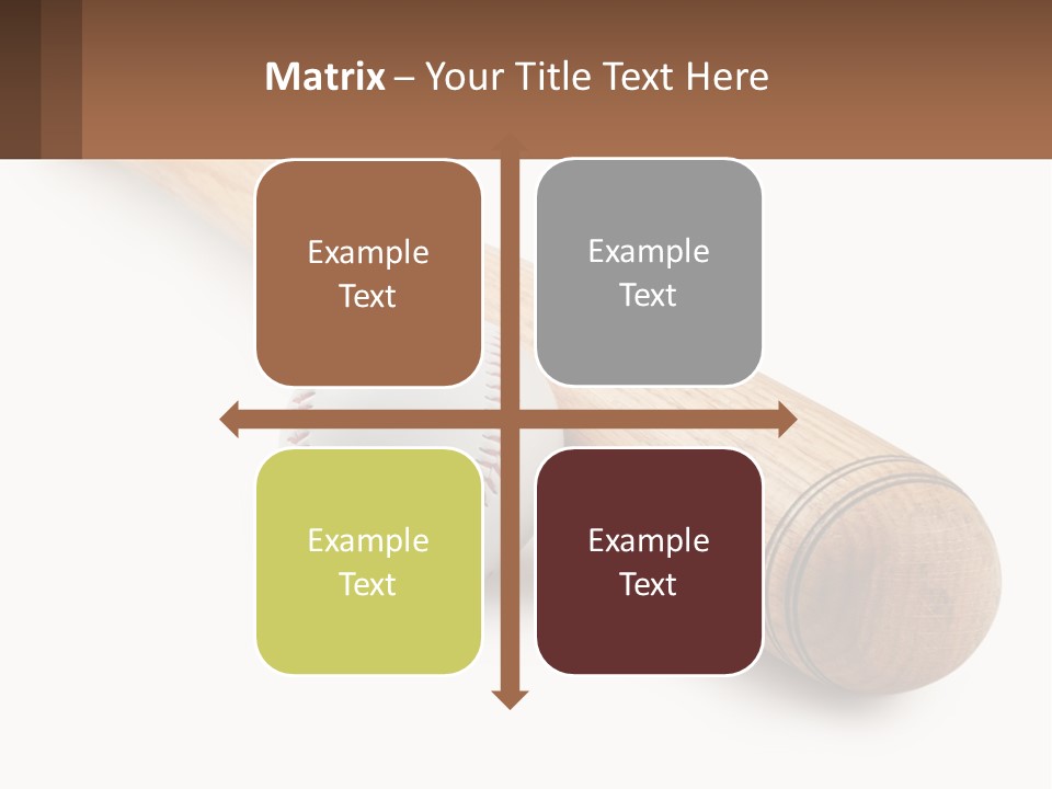 Baseball Bat With Ball PowerPoint Template