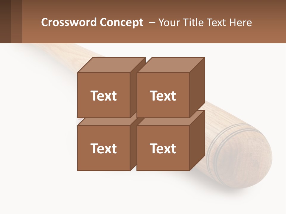 Baseball Bat With Ball PowerPoint Template