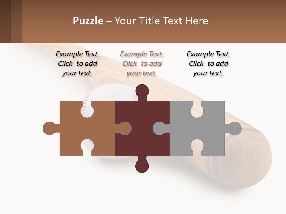 Baseball Bat With Ball PowerPoint Template