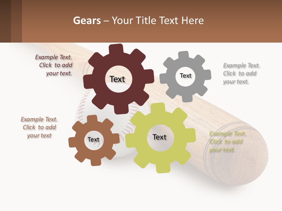 Baseball Bat With Ball PowerPoint Template