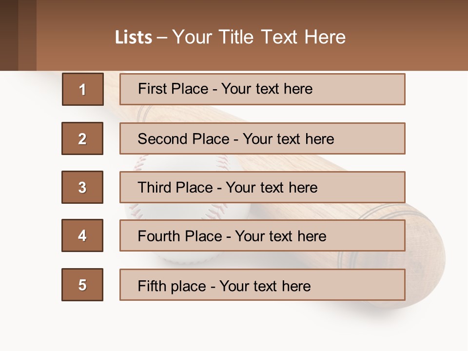 Baseball Bat With Ball PowerPoint Template