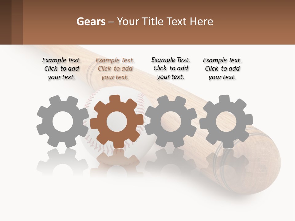 Baseball Bat With Ball PowerPoint Template